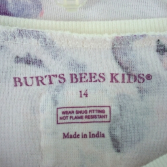 Burt's Beex Kids Swan Pink Purple Snug Fitting 14 Pajama Top PJ - Picture 2 of 7
